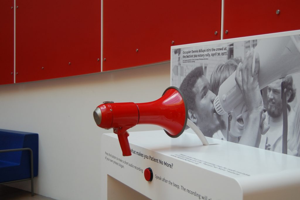 The Bullhorn station encouraged people to record their own slogan