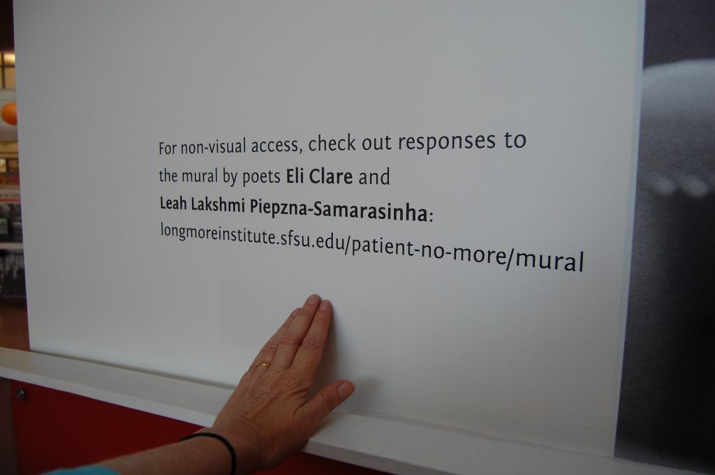 For non-visual access two poets were commissioned to write an interpretation of the mural, available for download on the project website